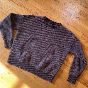 Ted Baker brown chenille crewneck sweater.